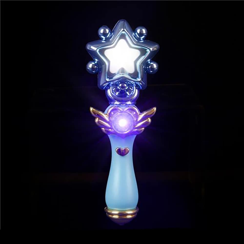 Magic Star Wand, Light-Up Wand, Assorted Blue or White/Gold, 8" Inch Wand (Single-Pack)