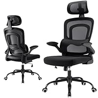 Farini Ergonomischer Stuhl Büro Computer Stuhl mit Rollen Schreibtisch für Bequemer Home Office Höhenverstellbar Chefsessel Bürostuhl mit Kopfstütze