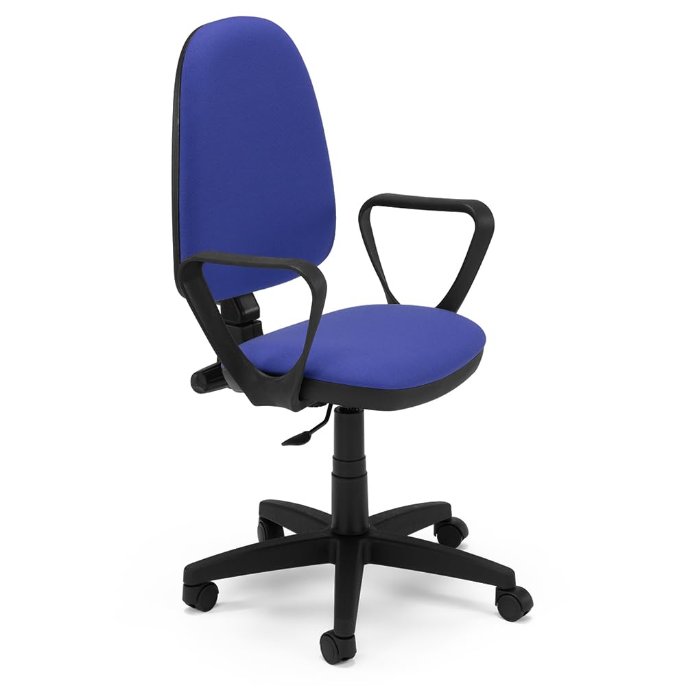 REDÒKASA Sedia Girevole da Ufficio MADE IN ITALY America con schienale alto e seduta imbottita, sistema di elevazione regolabile a gas (Blu)