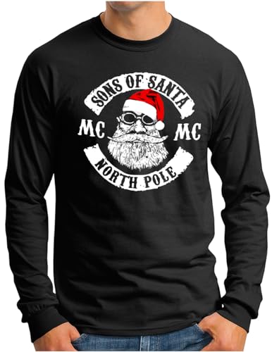 T-shirt manches longues OM3 Moto MC Santa look biker hiver sans irritation