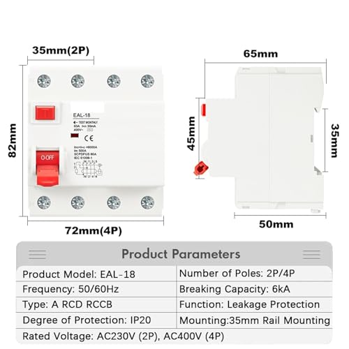 Disjoncteur différentiel type A 4P 10A pour sécuriser vos circuits électriques