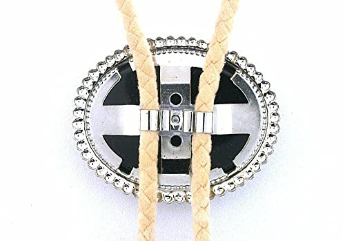 Black Onyx 40X30 Cab Cabochon Gem Stone Gemstone Bola Bolo Tie W/Cord Epbt1N #TOP2