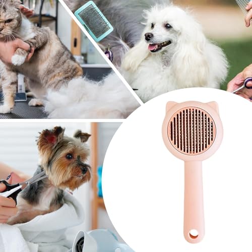Dog Shedding Brush,Pet Grooming Brush Dog Cat Comb - Cleaning Tools Comb Shedding Hair Remover for Short Loose Undercoat Kitten Puppy Dematting Bathing - Afbeelding 5