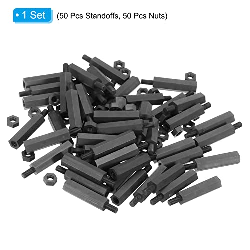 PATIKIL M2.5 Nylon Hex Standoff Screws Nuts, 1Set/100Pack PCB Male Female Threaded Kit for Motherboards Computer Cases - Image 3