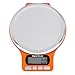 Báscula de cocina - bascula de fruta Báscula digital de alimentos Báscula electrónica de cocina LCD Bandeja de acero inoxidable Pesaje de frutas de alta precisión para alimentos(Naranja, 3 kg)
