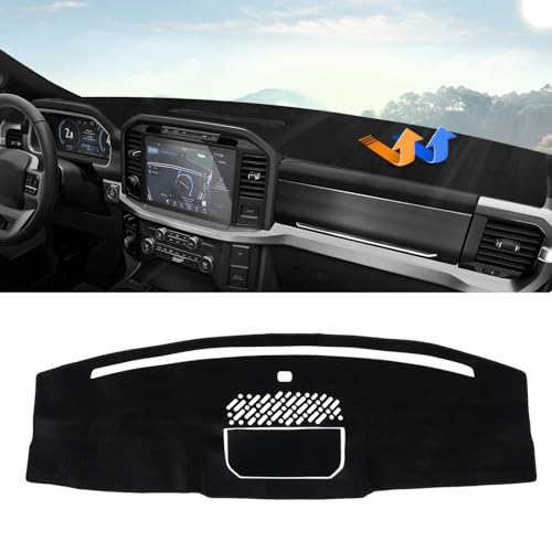 Image of Autorder Dashboard Cover Mat for 2021-2025 2026 Ford F150 F-150 Hybrid Accessories Dash Cover Upgrade Velvet Dash Mat Sunshade Glare UV Rays Protector (Only fit for 12-inch Touchscreen)