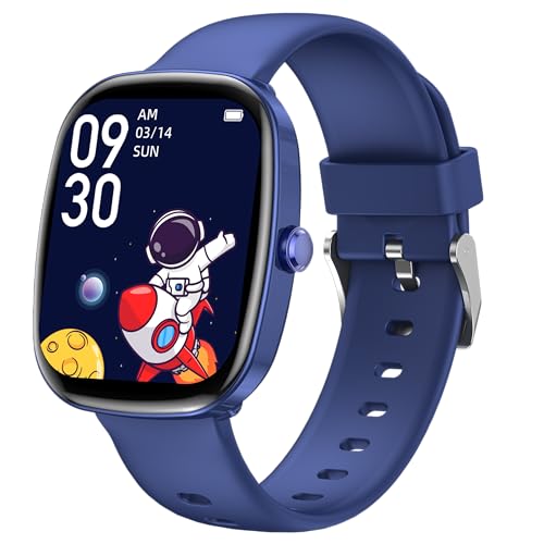 Smartwatch Kinder, Smart Watch Uhr für Mädchen Jungen mit Schrittzähler, 100 Sportmodi, Herzfrequenz Monitor, Schlaf-Monitor, Wecker, Fitness-Tracker für Jungen, Mädchen und Teenager (Blau)