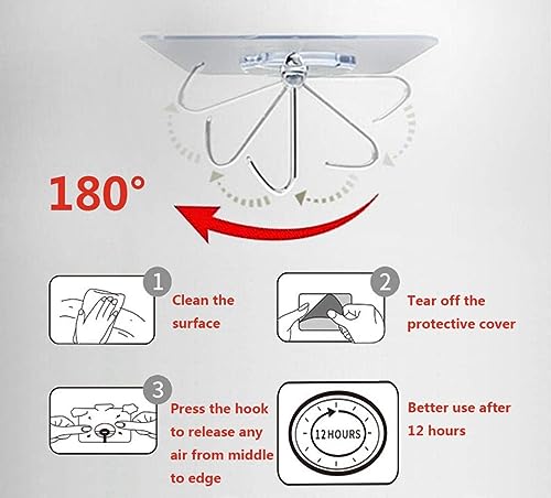 Image of UCRAVO Wall Hooks for Hanging Strong Sticker Sticky Heavy Duty Home Kitchen Bathroom Key Frame Holders (Pack of 20)