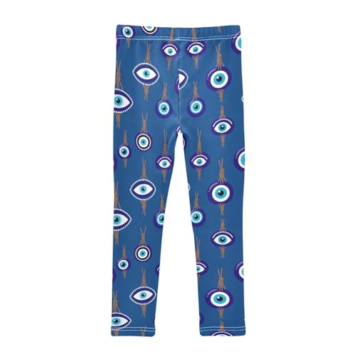 Girls Leggings Size 4T Evil Eyes Dark Blue Breathable Comfortable Girl Yoga Pants for Gymnastics Dance2