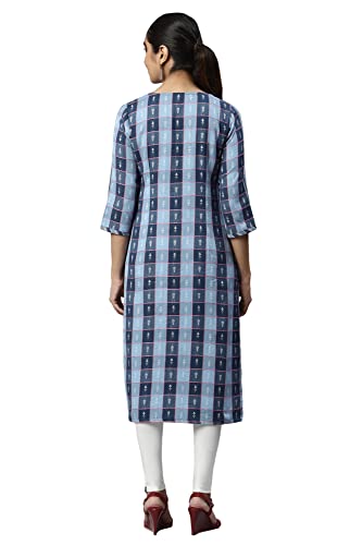 Image of Aurelia Women's Cotton Blend Regular Fit Geometric Print Kurta