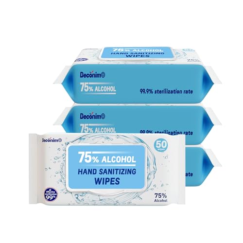 advanced large 75 alcohol hand sanitizing wipes 4 packs of 50 200 wipes - each wipe size 634 x 834