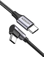 UGREEN USB C ケーブル L字 Type-c L型 PD 60W/3A 急速充電 断線防止 ナイロン編み アンドロイド スマホ iphone17/16/15シリーズ/MacBook/iPad/Galaxy S24/Pixel/Google/HP/Switch等USB-Cデバイス対応-1M【ビデオ出力非対応】