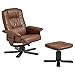 Produktbild IDIMEX Relaxsessel Charly mit Hocker drehbar neigungsverstellbar Lederoptik [Max. Belastbarkeit 100 kg] für Wohnzimmer, TV-Sessel Fernsehsessel mit Liegefunktion Polstersessel und Hocker