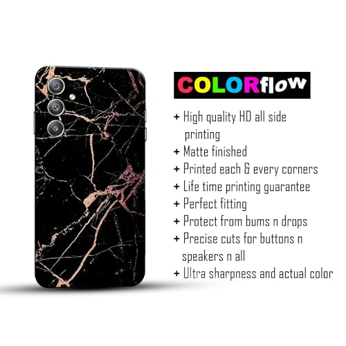 Image of COLORflow Back Cover Compatible with Samsung Galaxy A34 5G | Beautiful Black Golden Marble | Designer Printed Hard CASE Bumper Back Cover Compatible with Samsung A34 5G