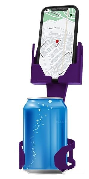 Cup Holder Phone Holders for Your Car Cupholder - Made in USA - Cup Holder Phone Mount for Car, Universal Compatible with All Smartphones, iPhone, Samsung, Google, Android Cellphone Stand Royal Purple