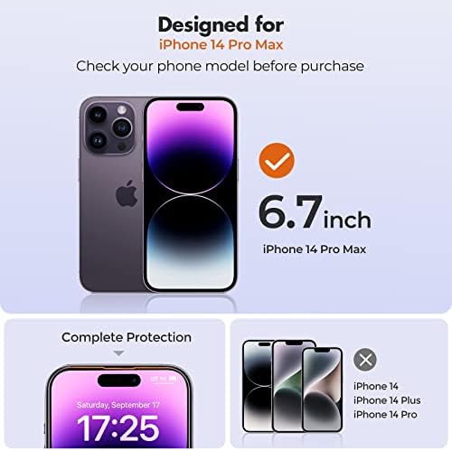 UNBREAKcable Screen Protector for iPhone 14 Pro Max [3-Pack],9H Hardness Screen Protector Tempered Glass for iPhone 14 Pro Max (6.7 Inch) [Bubble-free, Anti-scratch, Case Friendly]