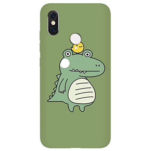 ZhuoFan Funda para Xiaomi Redmi 6A, Cárcasa Silicona Verde Hierba Naranja con Dibujos Diseño Suave Gel TPU Antigolpes de Protector Piel Case Cover Bumper Fundas para Movil Xiaomi Redmi 6A, 06