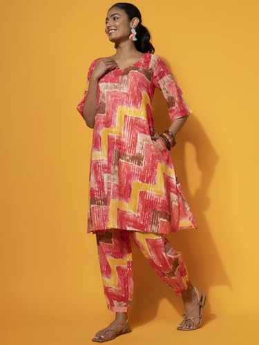 Image of Libas Womens Printed Cotton Co ord Set for Women Casual wear | Office wear