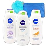 Nivea Body Wash Variety Pack - Nivea Body Wash Assorted Scent Bundle Includes 3 Scented Nivea Body Wash 25oz | Nivea Body Wash for Women, Clear