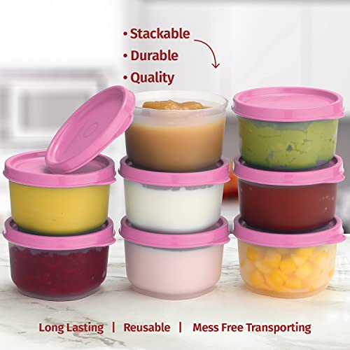 Image of Signoraware Mini Fresh BPA Free Plastic Containers (130ml x 8 | Set of 8 | Pink)