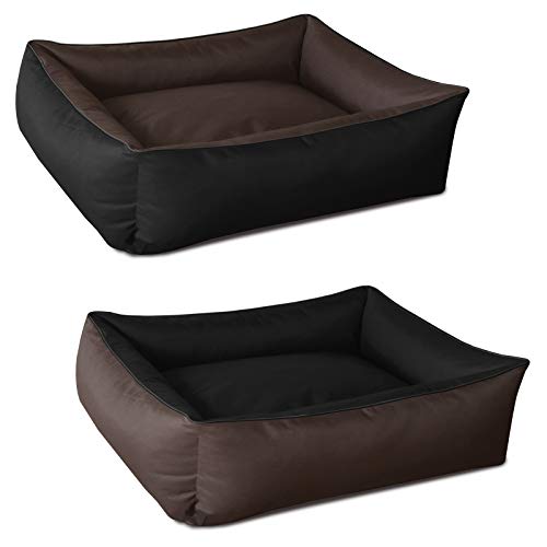 BedDog® 2en1 MAX Duo Marron/Negro XXL Aprox. 120X85cm colchónpara Perro, 5 Colores, Cama, sofá, Cesta para Perro