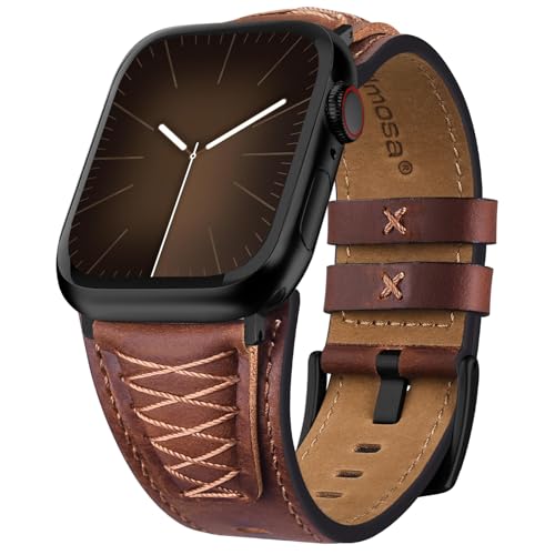 Image of Fullmosa Top Grain Vintage Leather Strap Compatible for Apple Watch