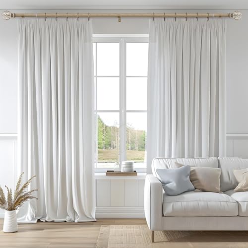 QDWIS Boho Wood Curtain Rods for Windows 28 to 48 inch,1" Adjustable Heavy Duty Window Curtain Rod with Imitation Wood Grain Finials,Rustic Decorative Drapery Rods Set,Size:18-60'',Weathered Wood by QDWIS - Used condition - Image 2