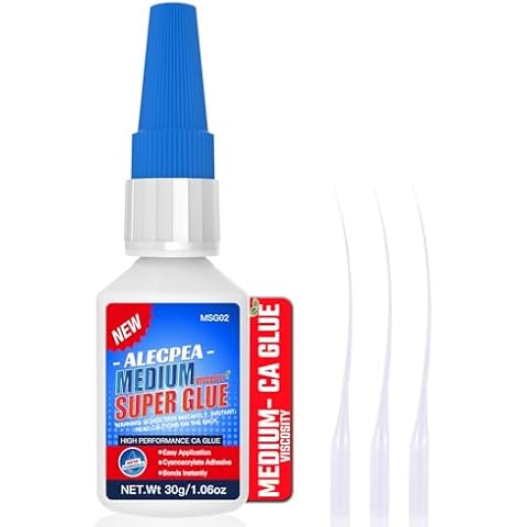 30g Medium CA Glue (150 CPS), All-Purpose Cyanoacrylate Adhesive for Wood, Metal, Ceramic, Rubber, Leather, and Fiberglass – 15-20 Second Cure Time, Versatile & Reliable Cover