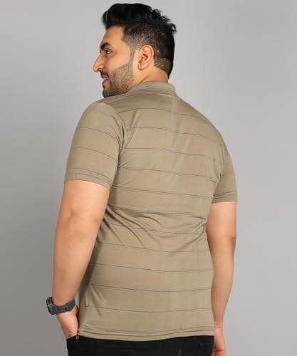 Image of INKKR Half Plus Size Men's Regular Fit Striped Tshirt