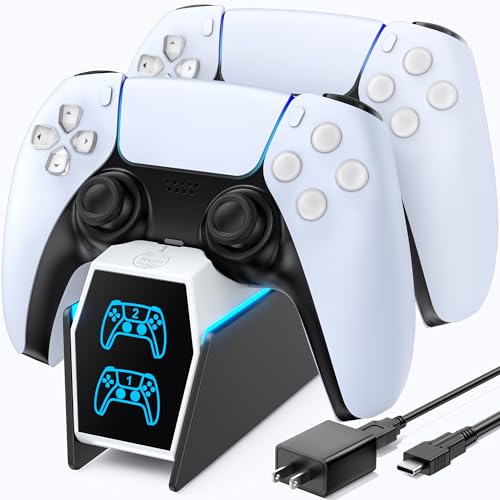 Image of OIVO P5 Controller Charger with Fast Charging AC Adapter, P5 Controller Charging Station Stand for Play Station 5, Docking Station Replacement for PS 5 Accessories Kits