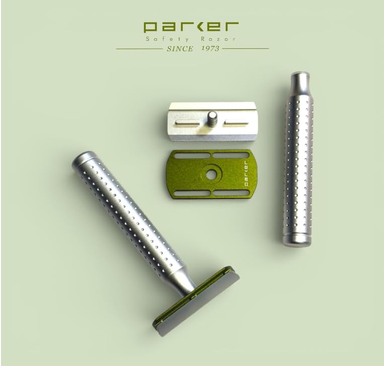Image of Parker Safety Razor - The AeroShave, CNC Aluminum Double Edge Safety Razor & 5 Blades, Precision Blade Exposure for a Comfortable Shave, For Men & Women. Mild Aggression