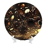 Buewutiry Orologi da parete a batteria da 25,4 cm, stile classico casinò dorato, moderno, silenzioso, piccolo orologio da parete per soggiorno, bagno, cucina, ufficio, decorazione decorativa con