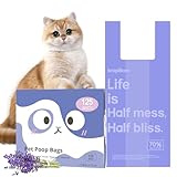 125 Count Cat Litter Bags Lavender Scented with Handles,...