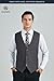 HISDERN Suit Vests for Men Business Formal Grey Dress Waistcoat Vest with 3 Pockets for Suit or Tuxedo Grooms Wedding Party Slim Fit Gray