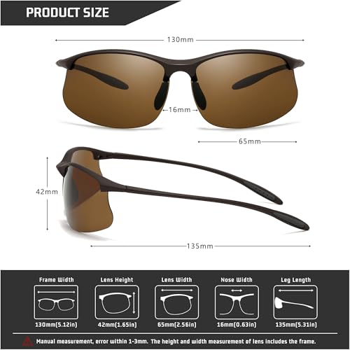 Image of SUNGAIT Ultra Lightweight Rimless Polarized Sports Sunglasses for Men Fishing Running UV400 Protection