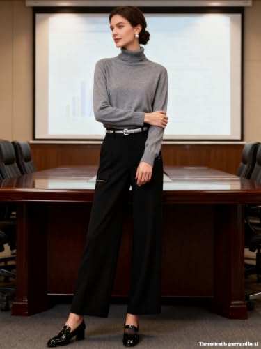 Image of SANGTREE Women's Turtleneck Sweaters Long Sleeve Pullover Tops | Breathable Lightweight Fabric| Fall Winter Fashion Outfits| Perfect for Daily,Office,Vacations,Holiday,Family Gatherings Etc.