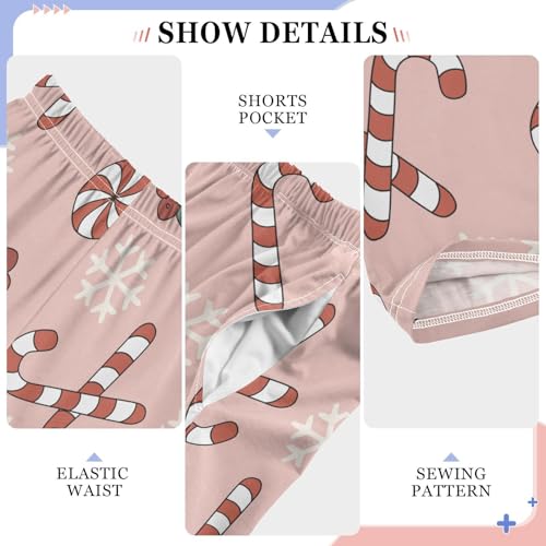 Boys' Pants Christmas Xmas Candy Cane Lollipop Long Bottoms Jogger Pants Elastic Waist Trousers with Pockets S-XL4