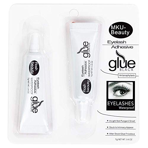 Strong Hold Eyelashes Adhesive for Strip False Lashes, Black Waterproof Lashes Glue Suitable for Sensitive Eyes, 7g 0.25 oz