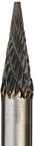 Image of Drill America SM-61 Carbide Burr /Rotary File Cone Pointed-End Double Cut for Die Grinder 3 /32 inch Dia. x 1 /4 inch Cut Length with 3 /32 inch Shank and 1-1 /2 inch Overall Length, DUL Series