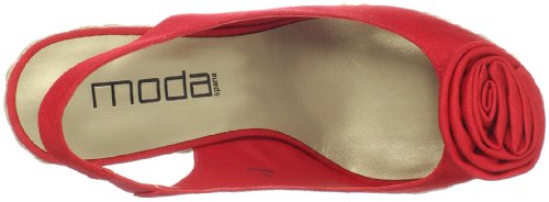 Image of Moda Spana Women's Hide Slingback Espadrille,Red Cotton Voile,13 M US
