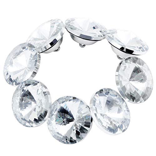 Coolty - Botones de relleno (30 mm, 60 unidades), transparente con hebilla de metal, para costura, sofá, cama, cabecera de cama, decoración artesanal