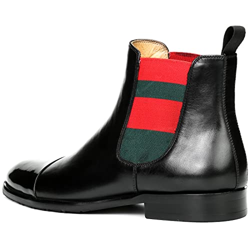 Image of Men Chelsea Ankle Boots Casual Chukka Dress Shoes Non Slip Fashion Lightweight leather upper Booties (7M Black)
