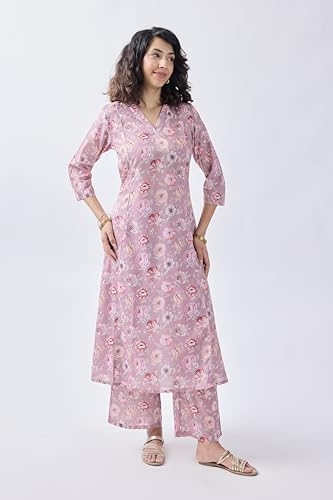 Toochki Salwar Suit For Women | Two Piece Salwar Suit For Women | Cotton Salwar Suit | Light Pink Floral Printed Salwar Suit | Rayon Salwar Suit | Ethnic Salwar Suit
