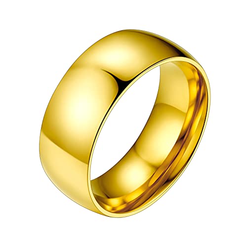 Taffstyle Fingerring Herren Band Ring Titan Poliert Mit Inlay, Band Ring Bandring Herrenring Partnerring Biker Rocker S0y6b0he