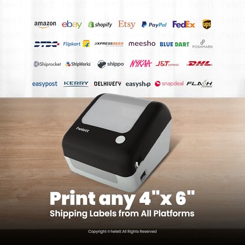 Image of Helett H30CPro Wireless(Bluetooth+USB)Thermal Label Printer with Inbuilt Paper Holder Compartment|4*6 Shipping Label &Barcode Label|203Dpi Resolution|152mm /s Speed|Connect Windows,Mac(1Year Warranty)