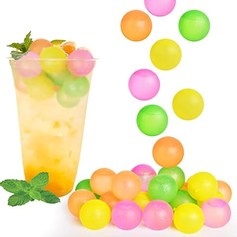 100 Pack Reusable Ice Cube for Drinks, Colorful Round Shape Plastic ice Cubes Without Diluting BPA Free, Refreezable Ice Cubes for Coffee, Wine, Whiskey, Cocktails (Multicolor) Cover