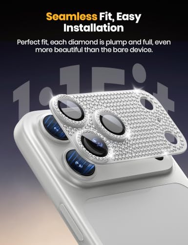 Image of Hoerrye for Phone 18 Pro Max Camera Lens Protector - Bling Diamond