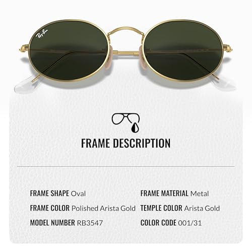 Ray-Ban RB3547 OVAL METAL Oval Shaped Sunglasses for Men & Women with Official RAYBAN Eyewear Kit3