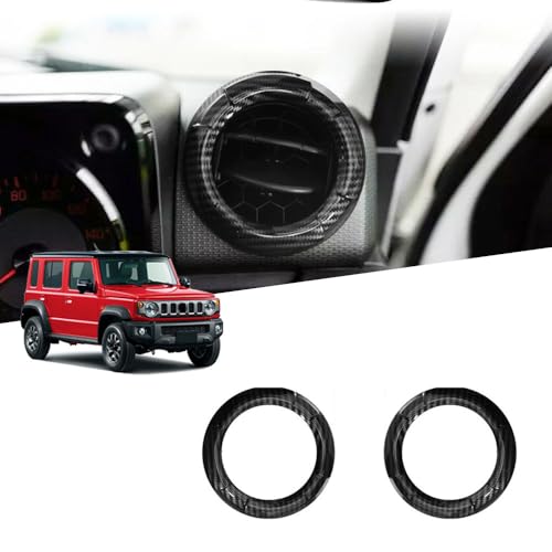 FOR新型 ジムニーノマド JC74 5ドア(2025年4月?)カスタムパーツ エアコンサイドエアアウトレットフレーム エアアウトレットリング ABS樹脂 車種専用設計 傷防止 耐摩耗性 内装パーツ保護 取り付け簡単 ジムニーノマド アクセサリー (カーボ