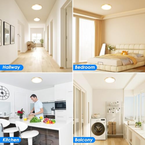 Plafonnier LED doré 24W extra-plat avec 3 températures de couleur réglables